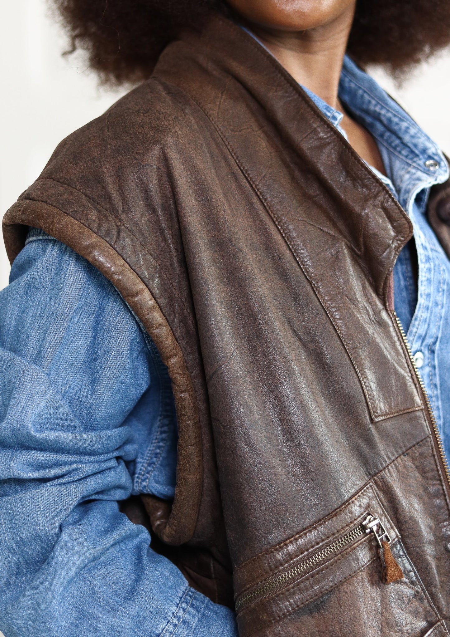 Gilet cuir SCOOTER 90's