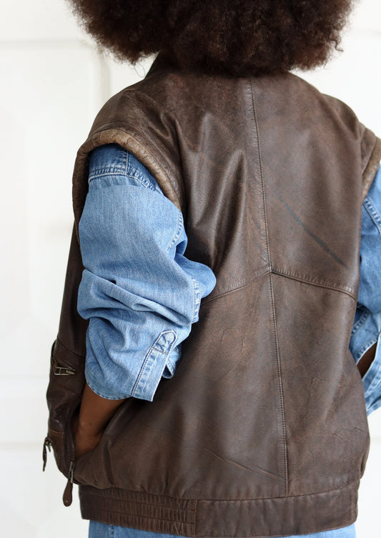 Gilet cuir SCOOTER 90's