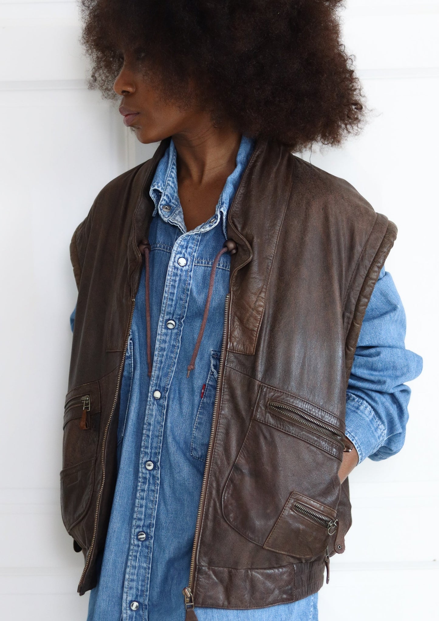 Gilet cuir SCOOTER 90's