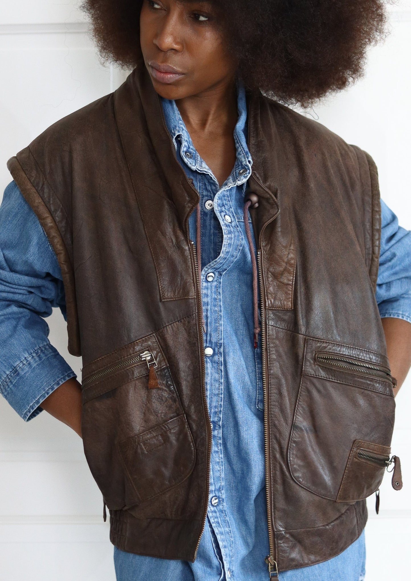 Gilet cuir SCOOTER 90's