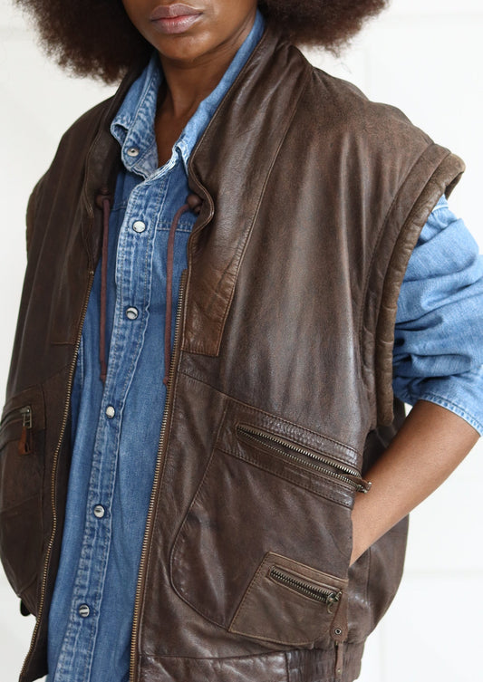 Gilet cuir SCOOTER 90's