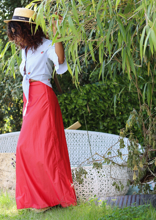 Longue jupe cousue main