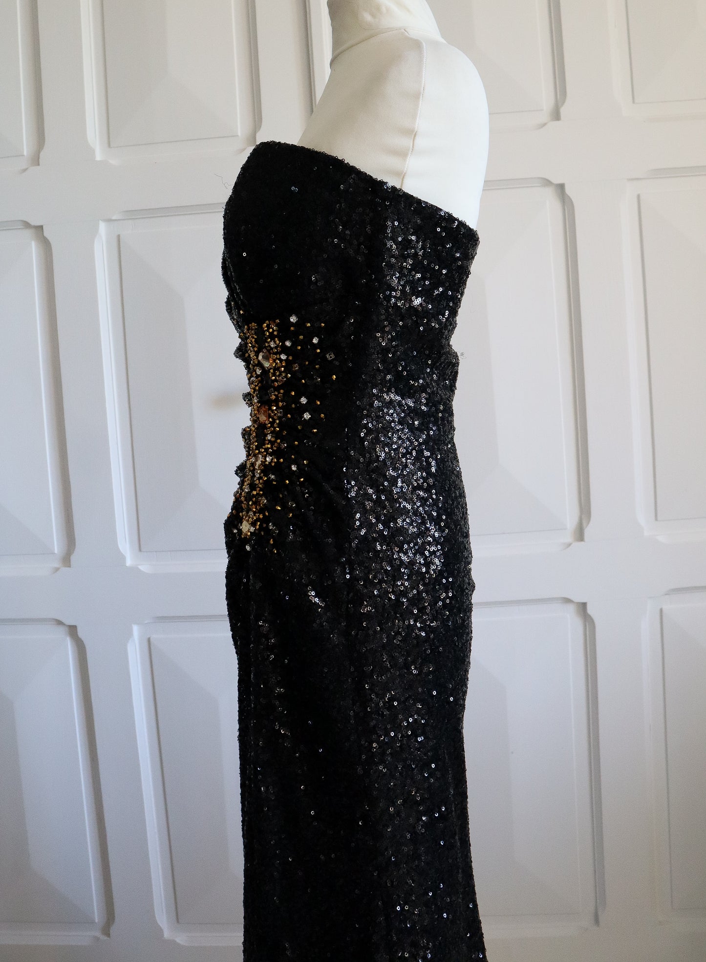 Longue robe cocktail à sequin