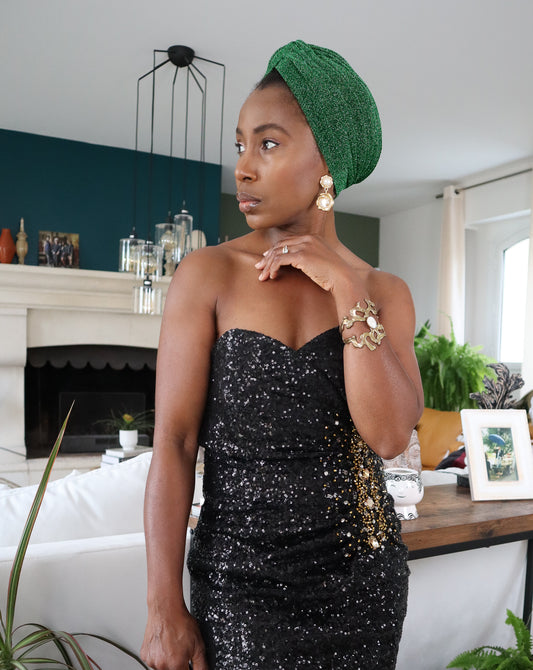 Longue robe cocktail à sequin