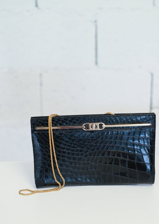 Pochette vintage en cuir signé Menes BIERS Paris