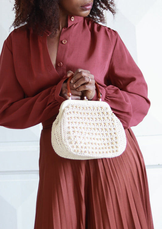 Sac tissage corde et perles