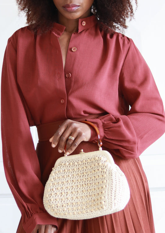 Sac tissage corde et perles