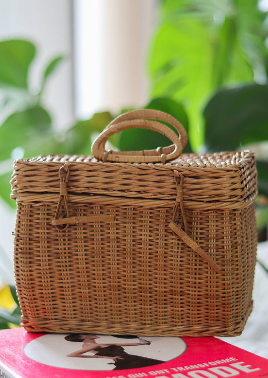 Mini sac à main en osier naturel