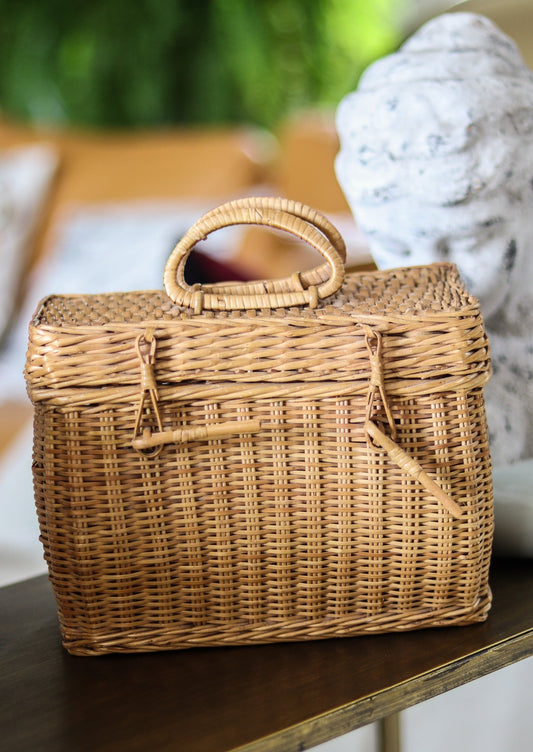 Mini sac à main en osier naturel