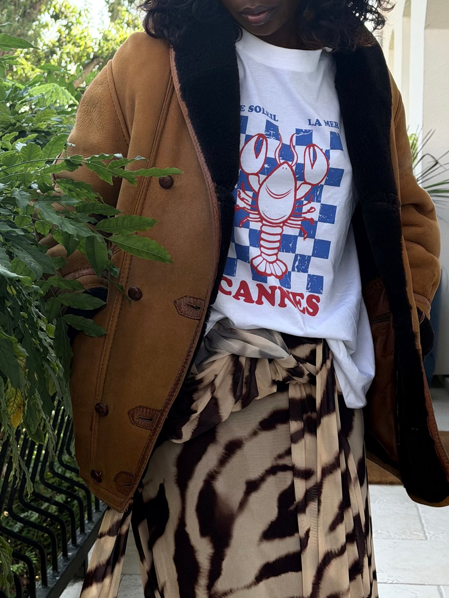 Manteau vintage esprit 70’s, aspect peau lainée