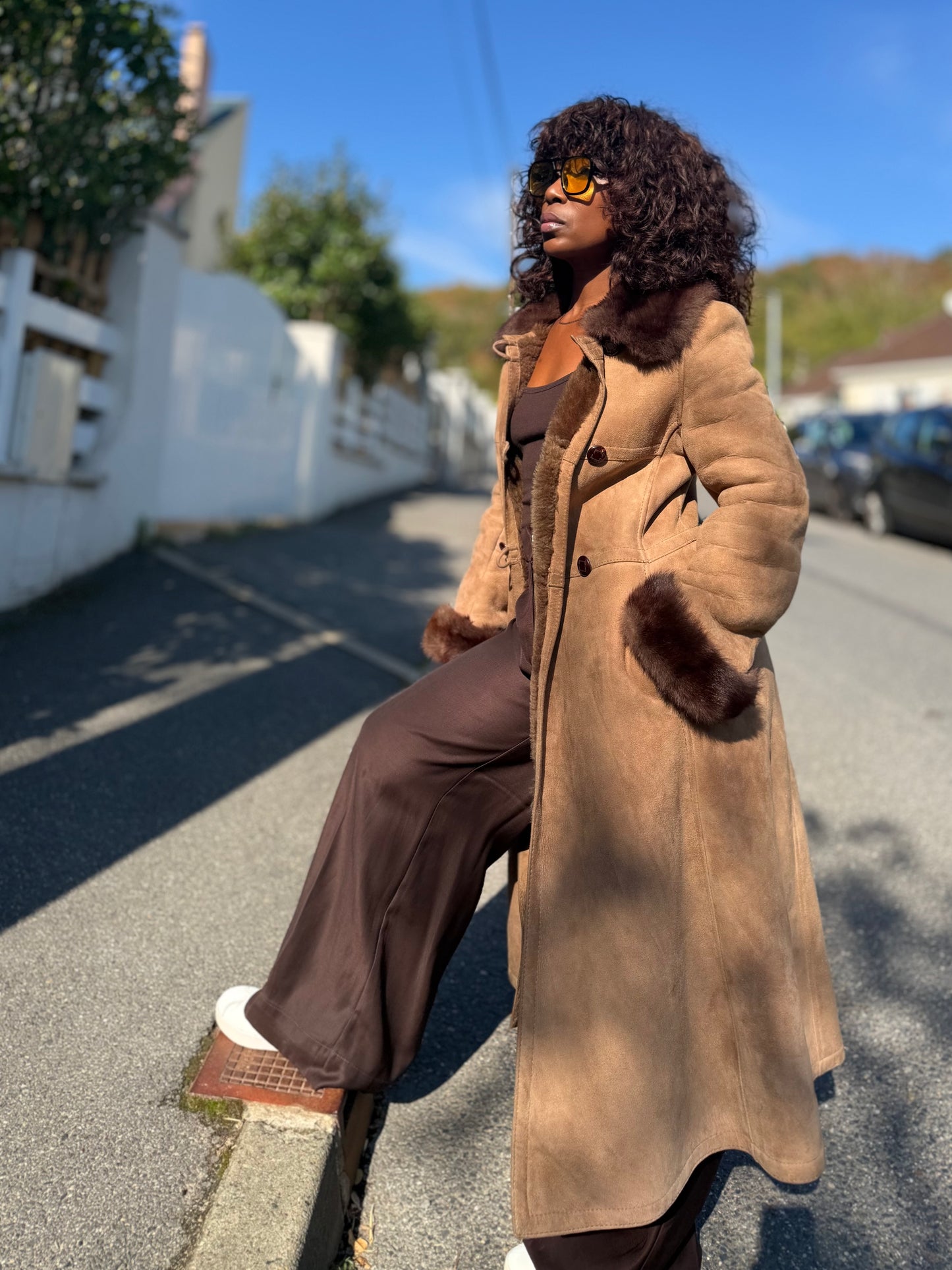 Manteau long vintage, fabrication française