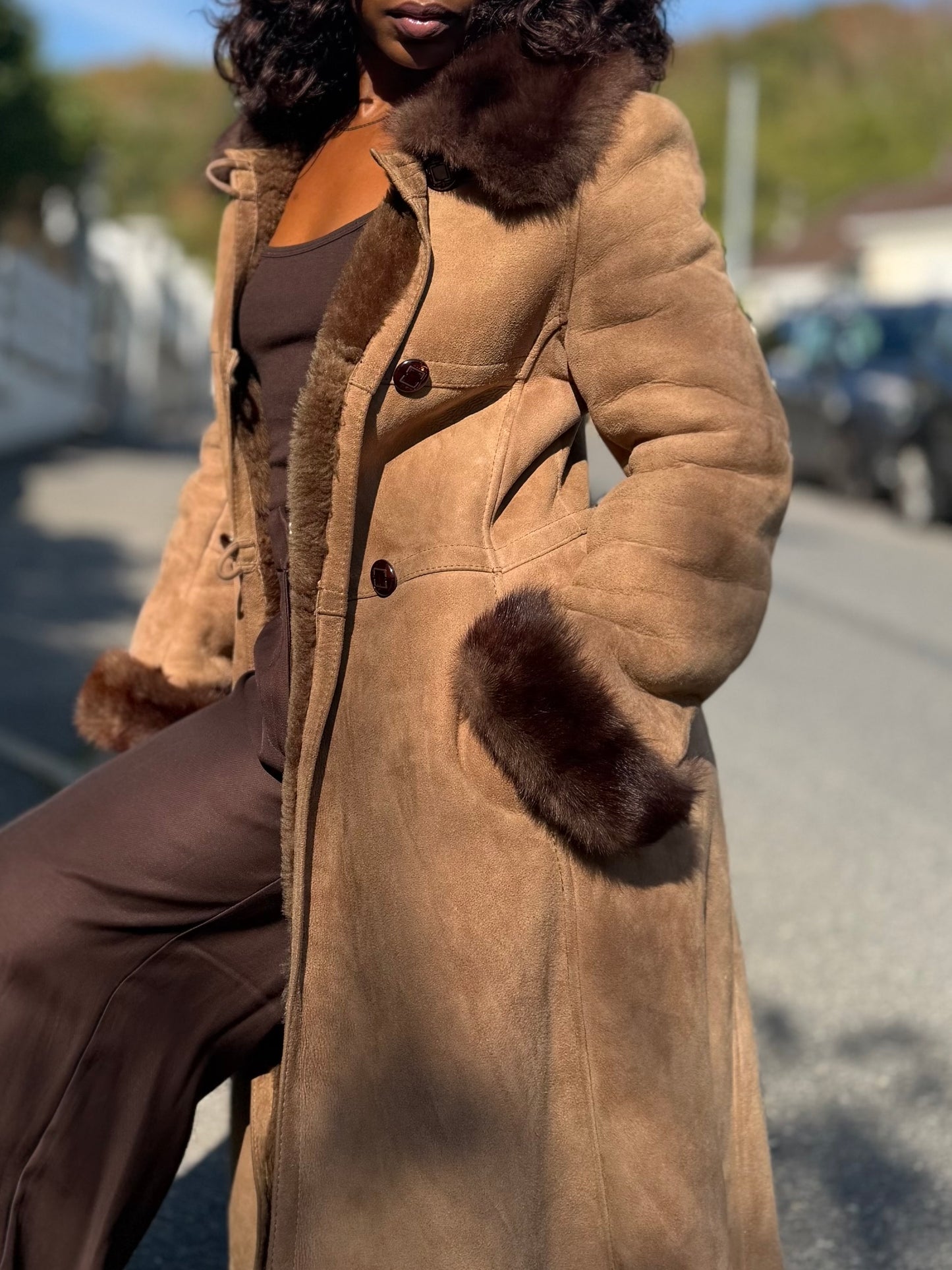 Manteau long vintage, fabrication française