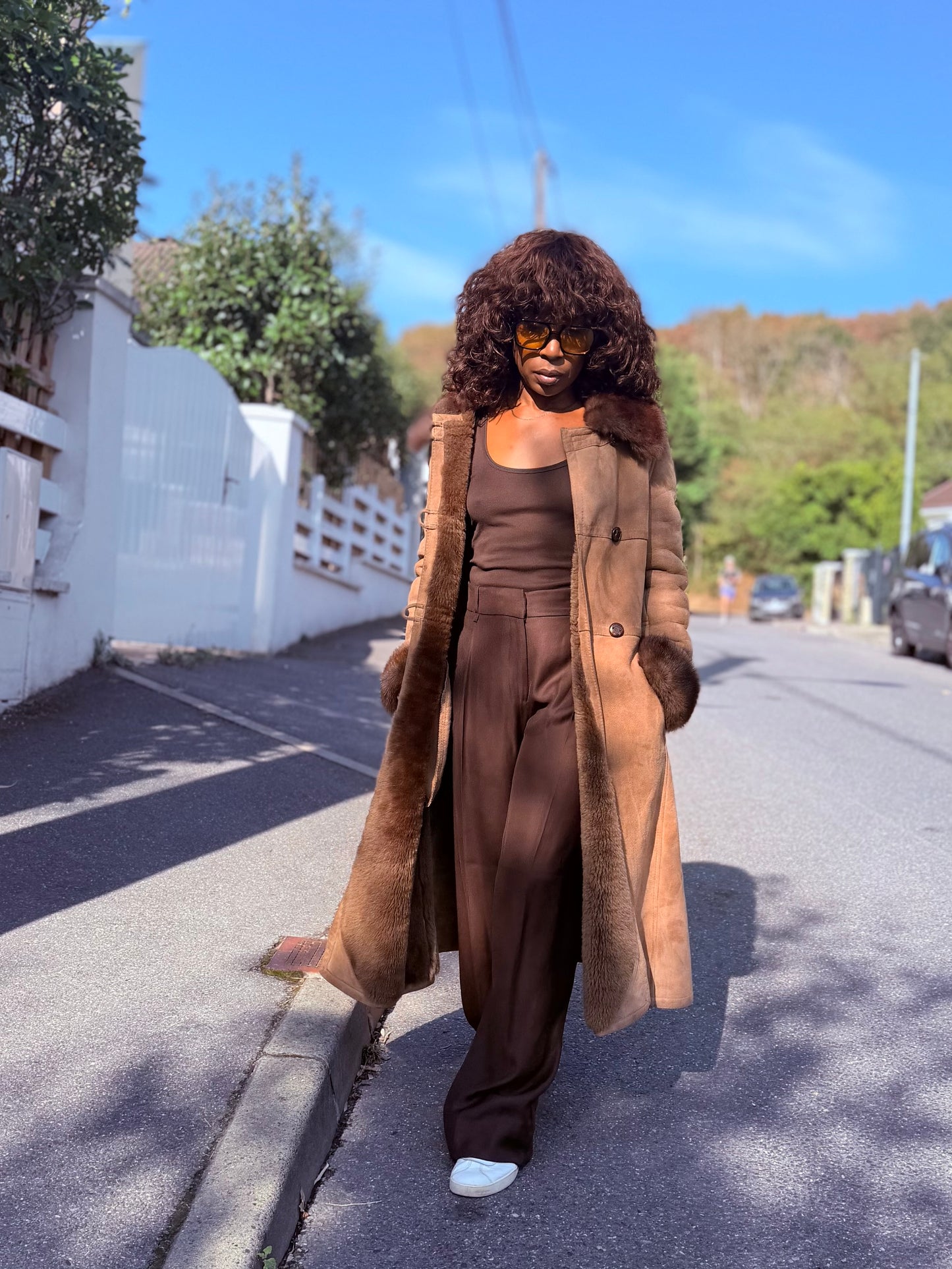 Manteau long vintage, fabrication française