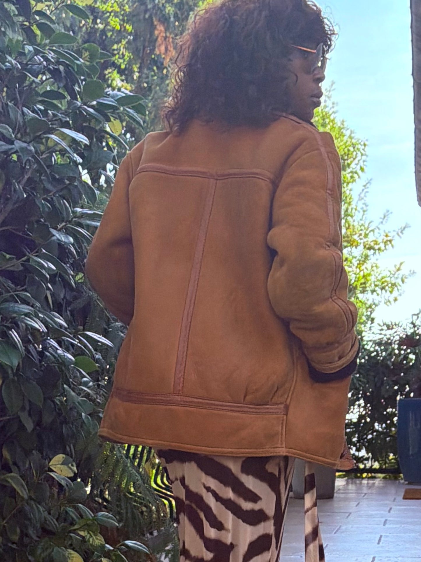 Manteau vintage esprit 70’s, aspect peau lainée