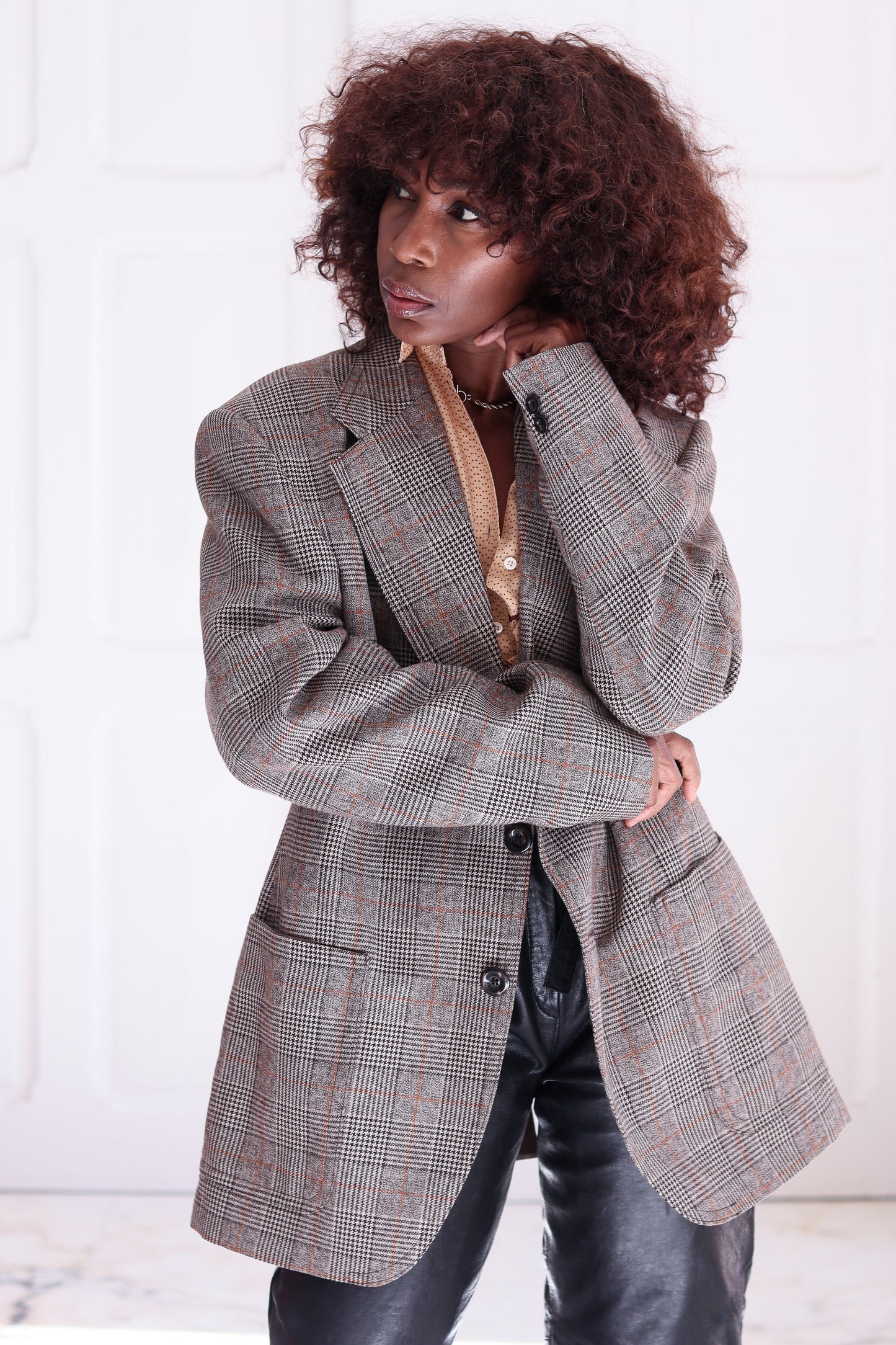 Blazer en laine à col large