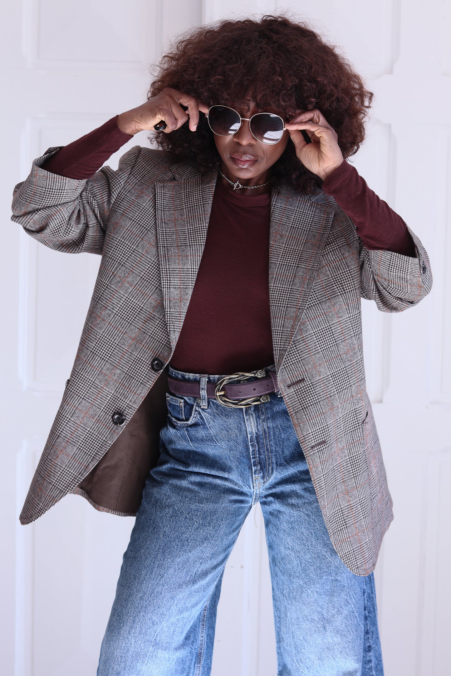 Blazer en laine à col large