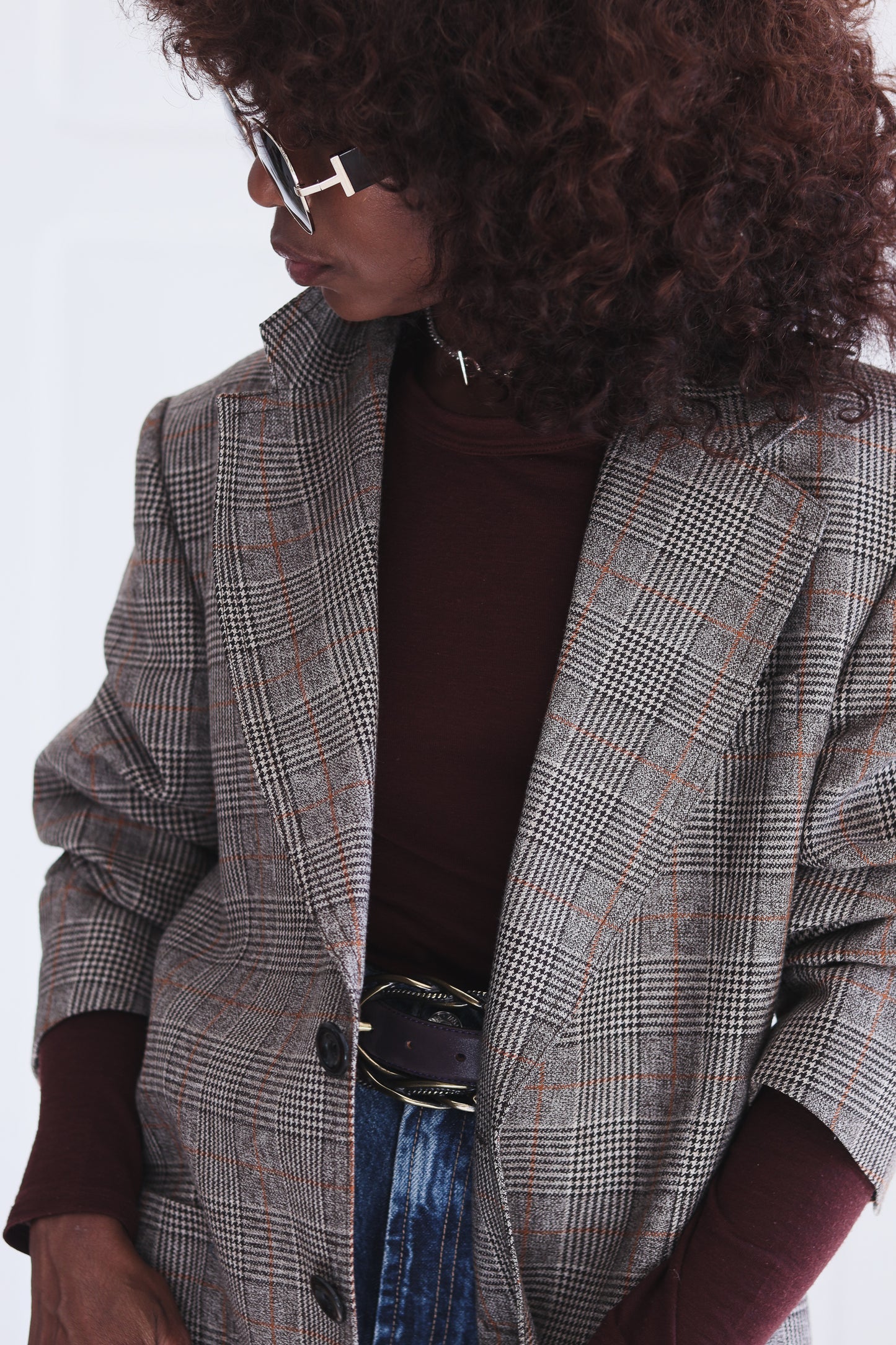 Blazer en laine à col large