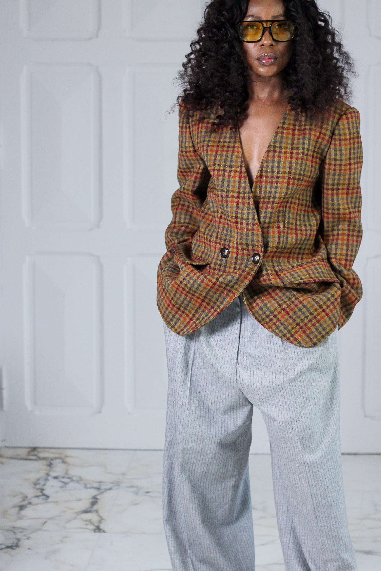Caroline Rohmer blazer à motifs en laine