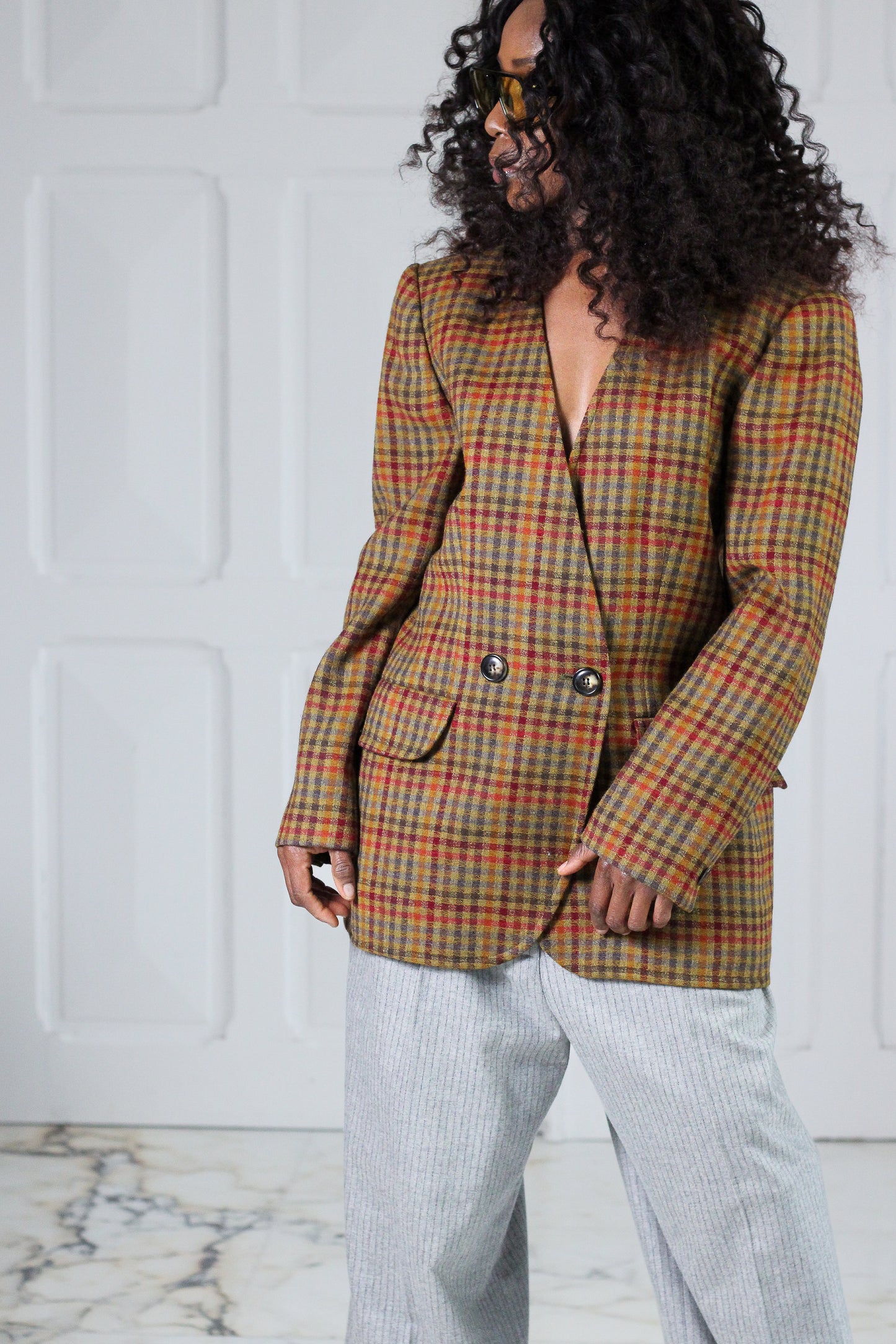 Caroline Rohmer blazer à motifs en laine