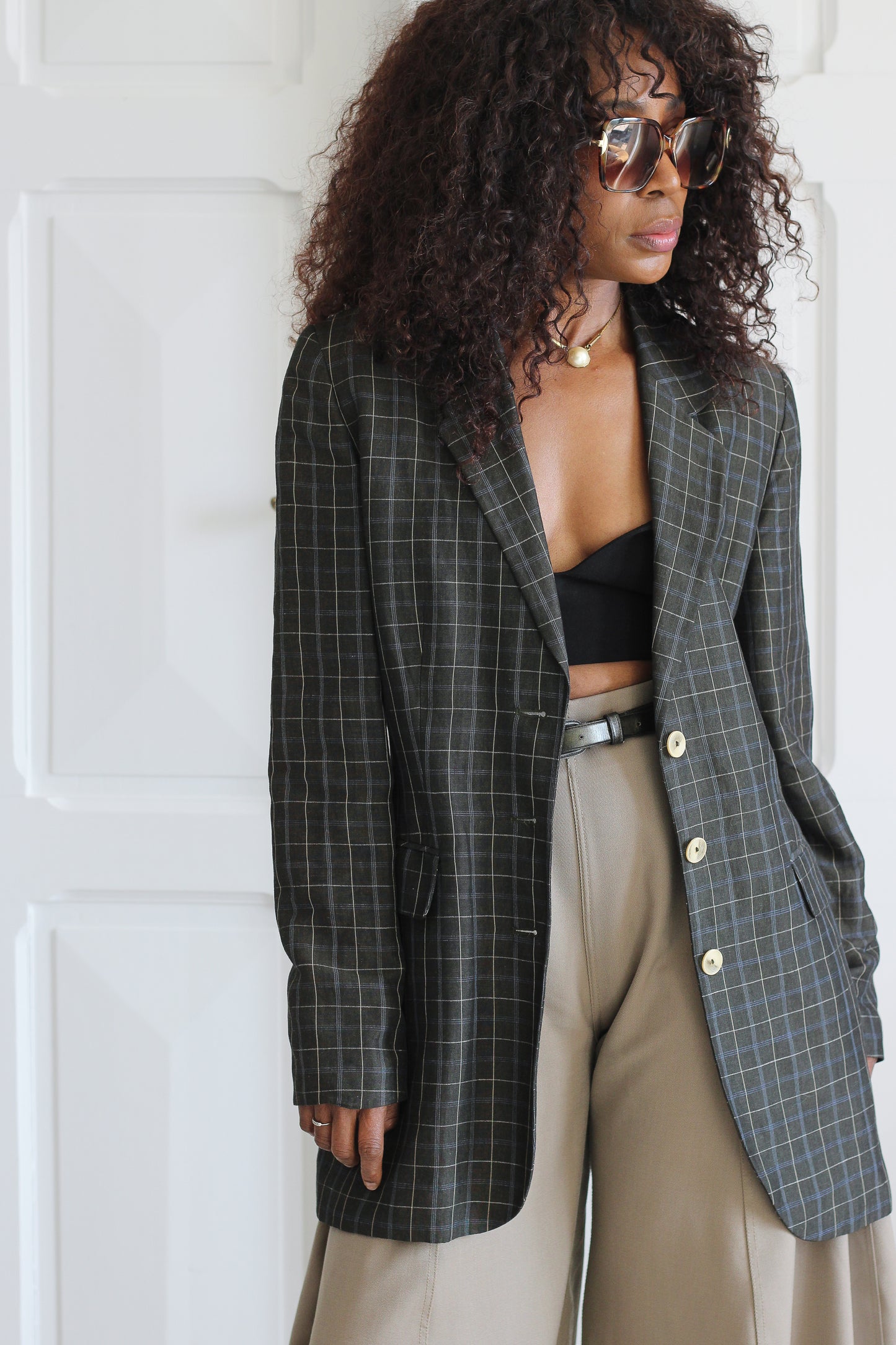 For you blazer à motifs carreaux