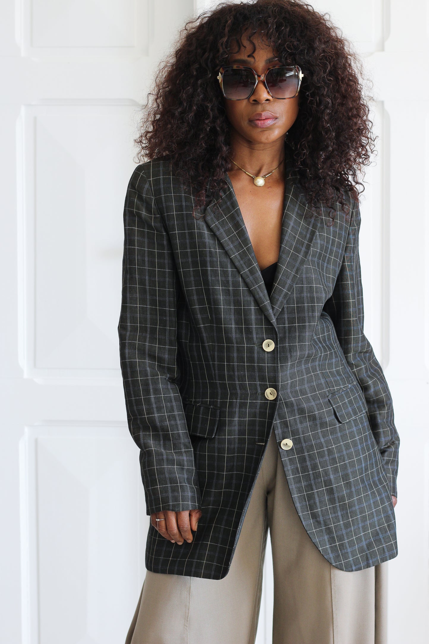For you blazer à motifs carreaux