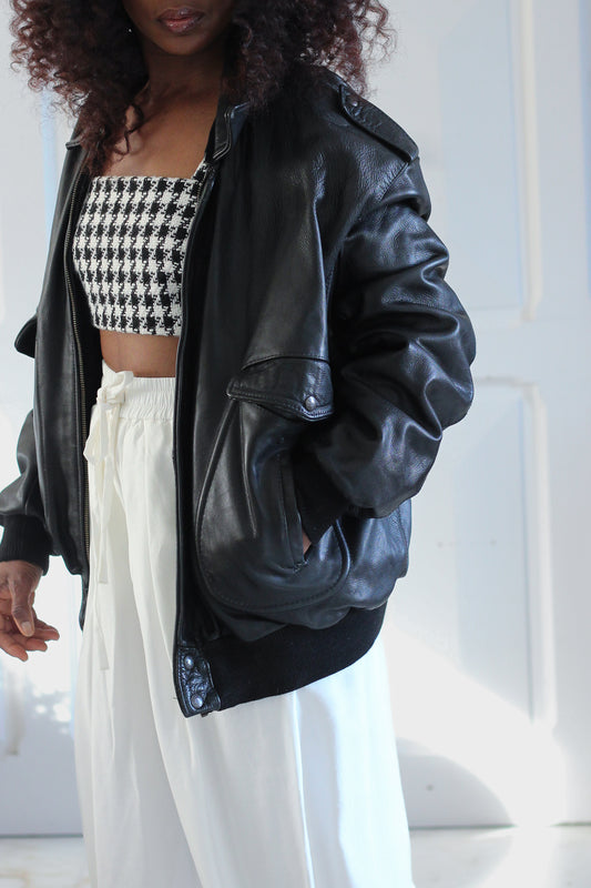 Blouson bombers cuir véritable