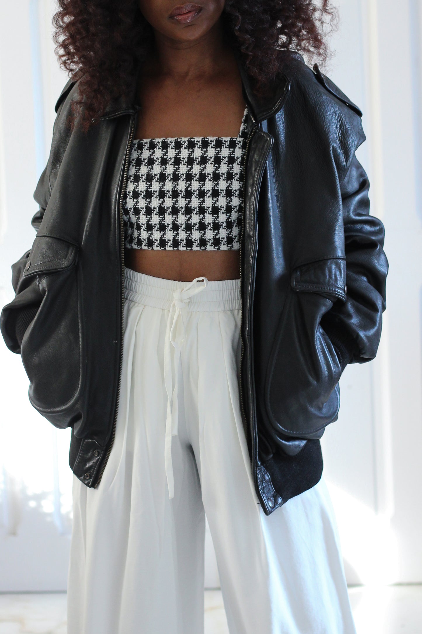 Blouson bombers cuir véritable