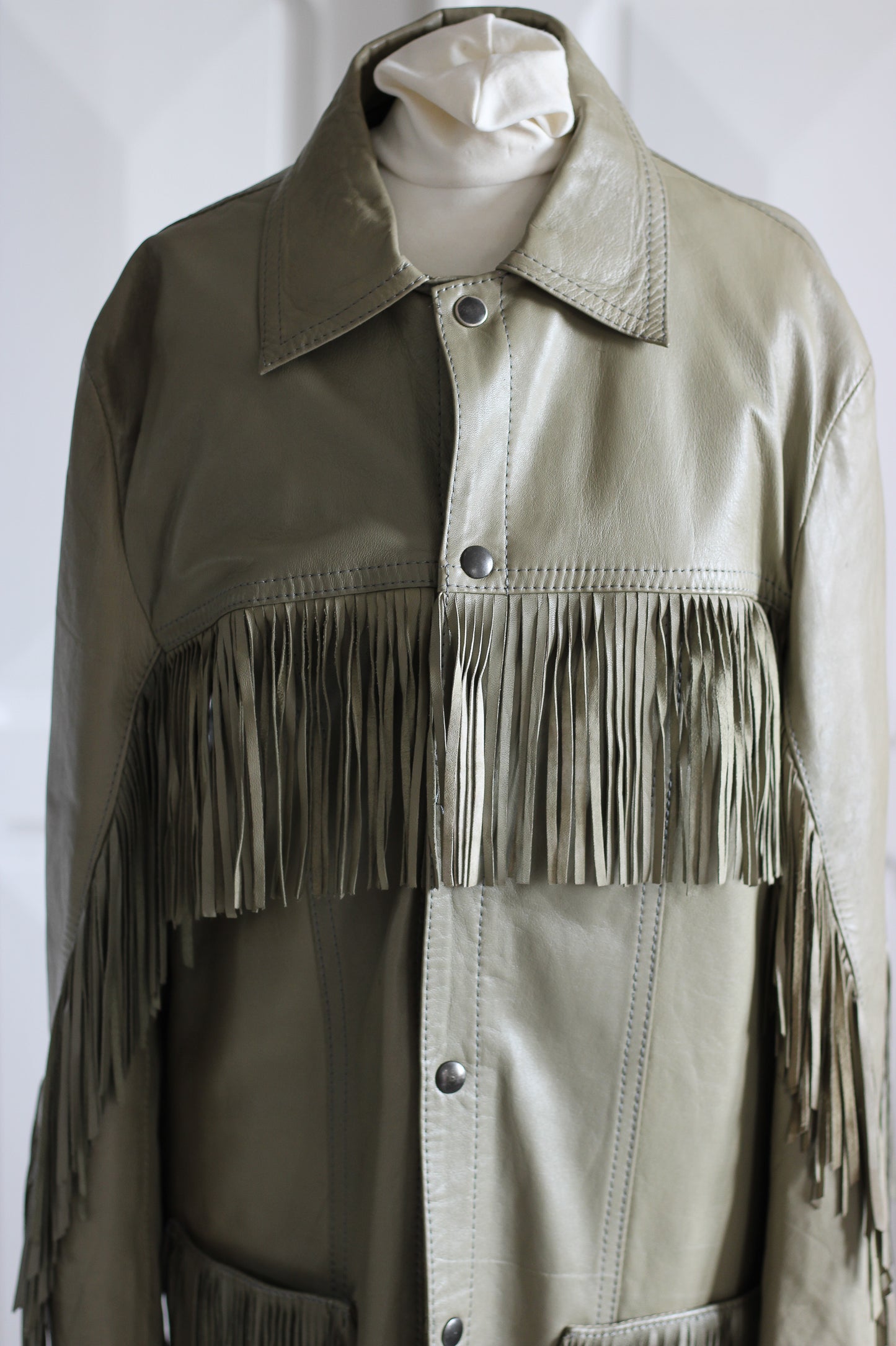 New Man Veste à franges en cuir