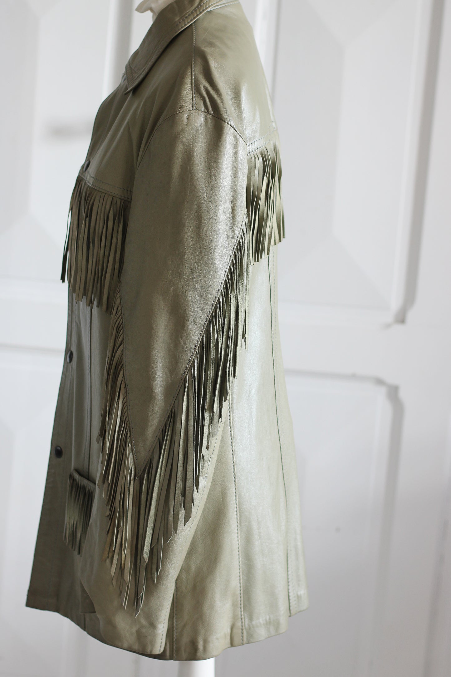 New Man Veste à franges en cuir