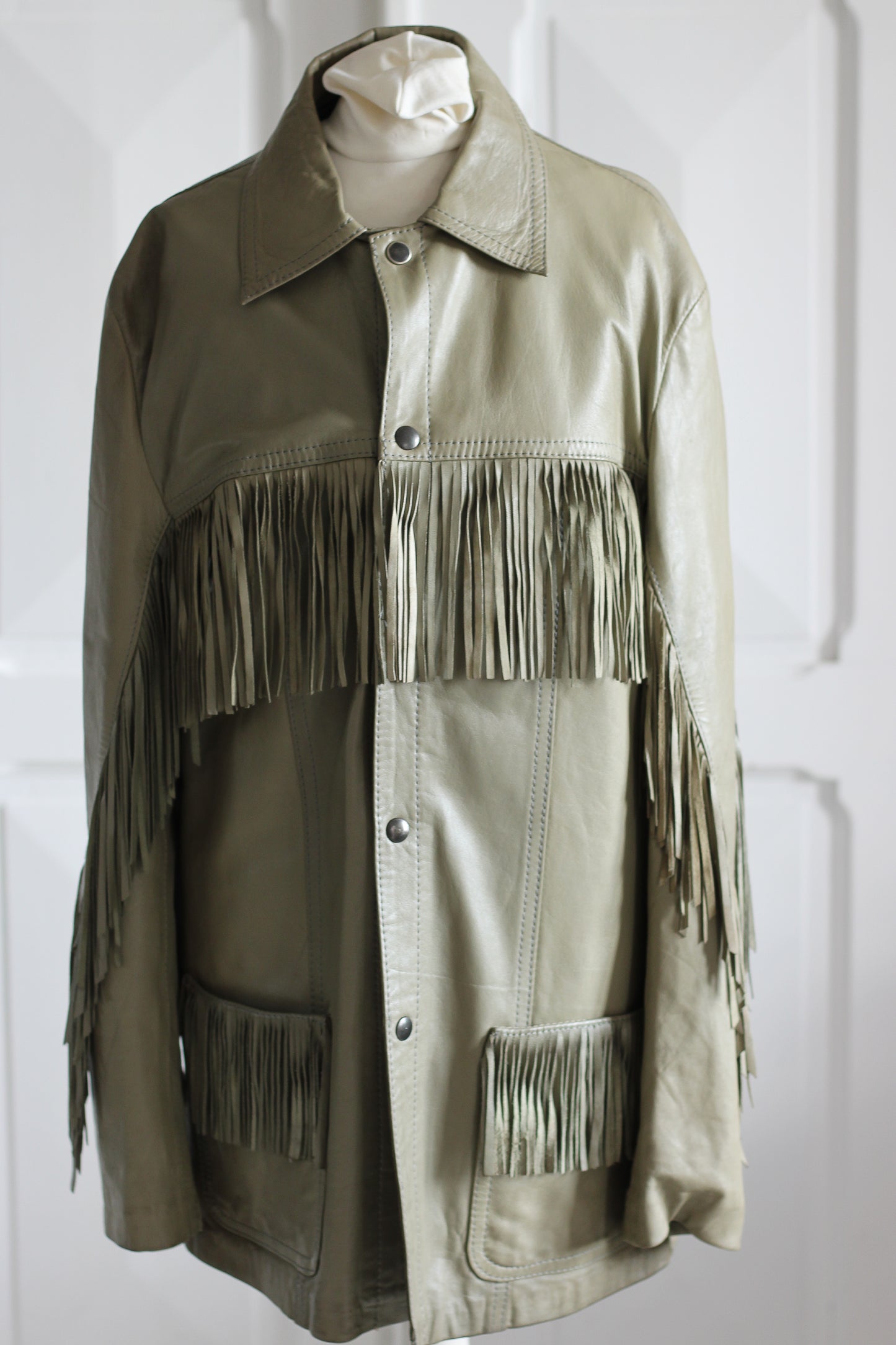 New Man Veste à franges en cuir
