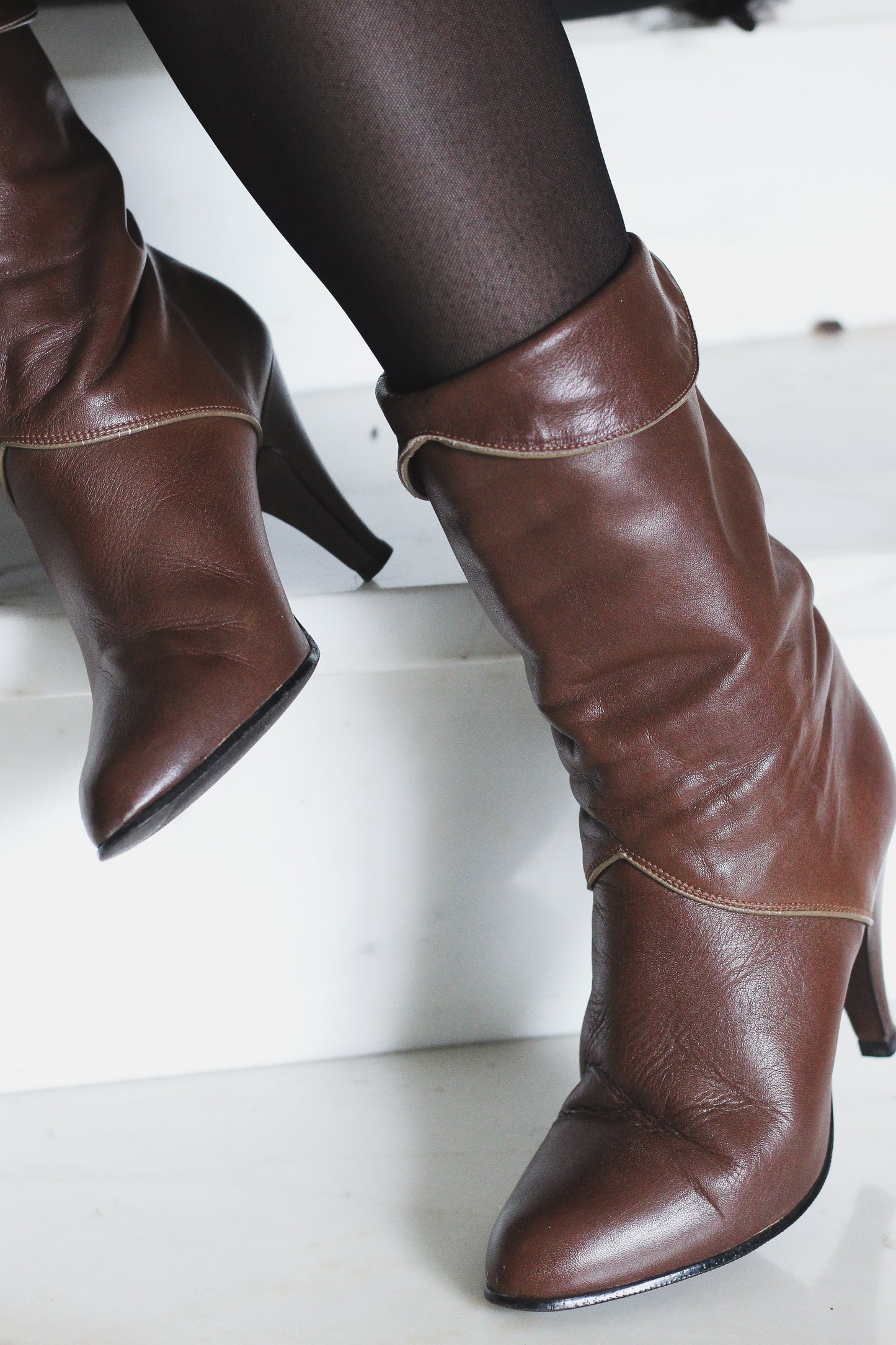 Bottines vintage cuir de veau