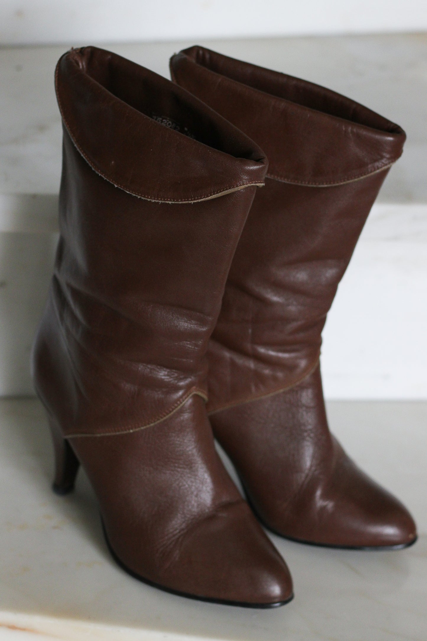 Bottines vintage cuir de veau