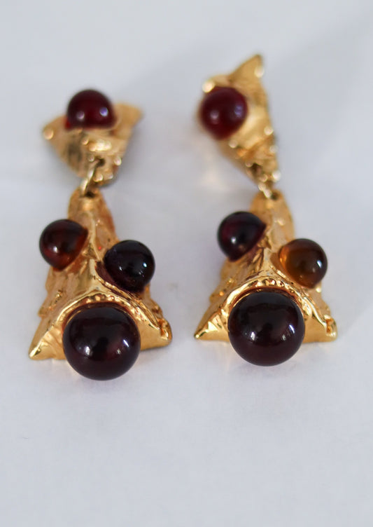 Boucles d'oreilles oversize perles de verre