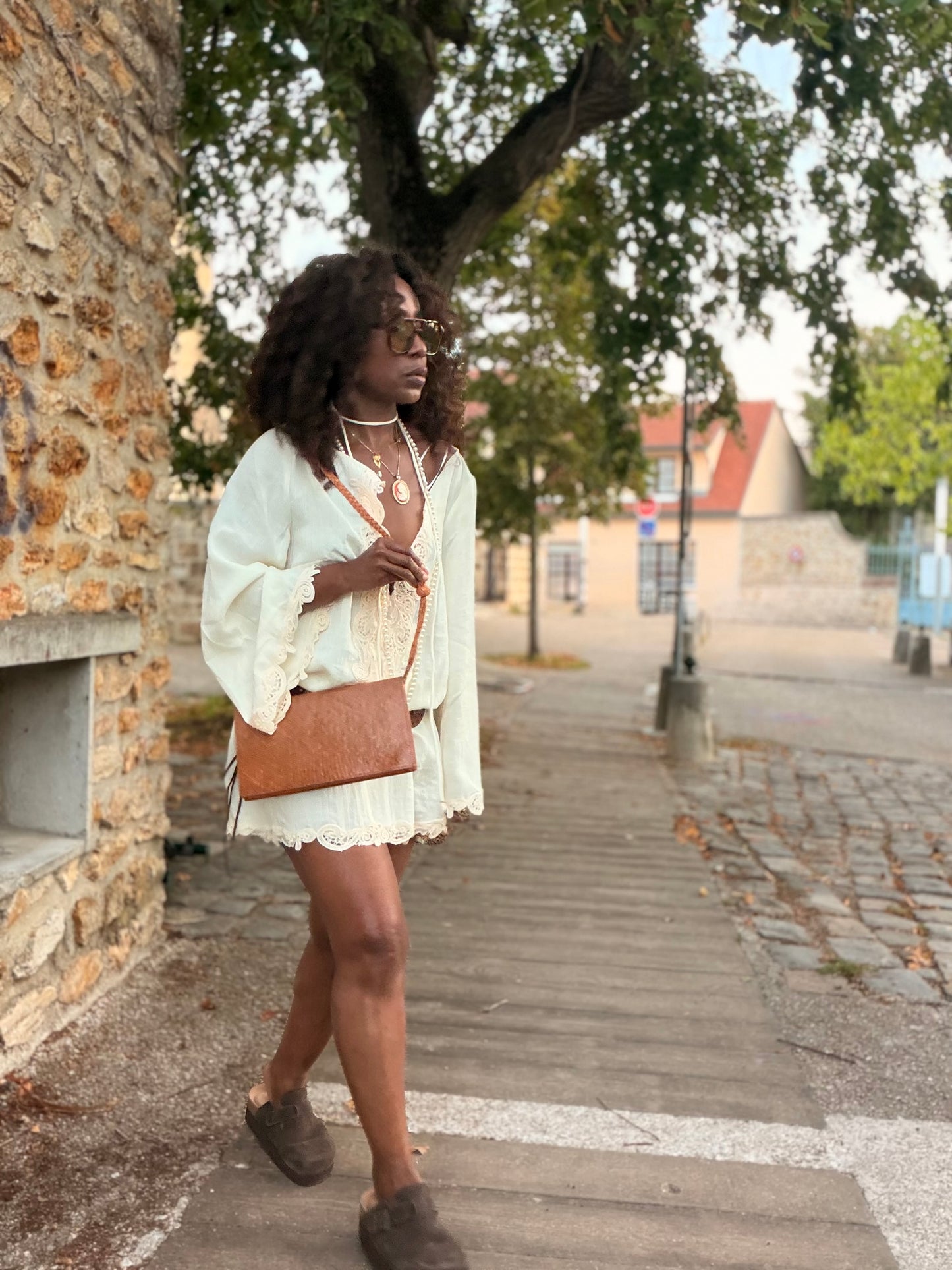 Sac pochette en cuir exotique