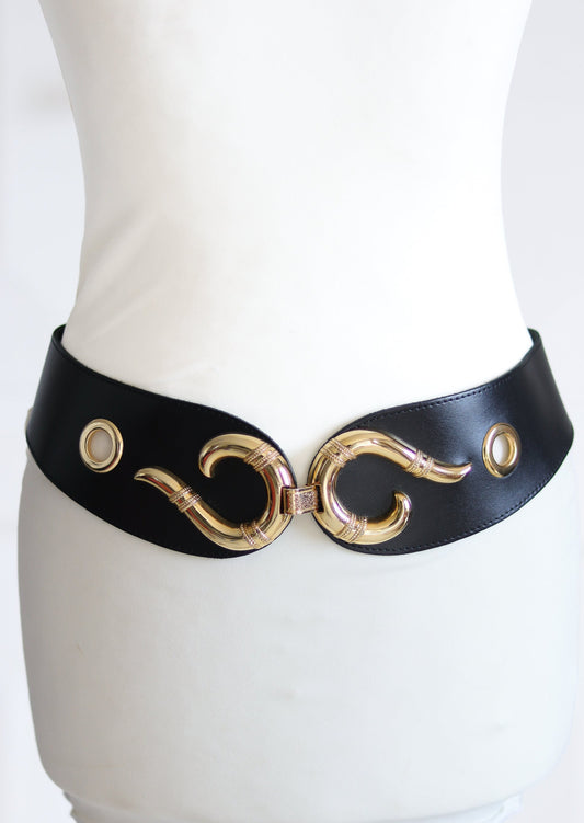 Ceinture en cuir et doré