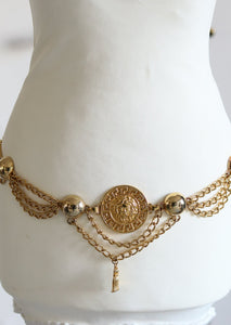 Ceinture chaine  en métal doré