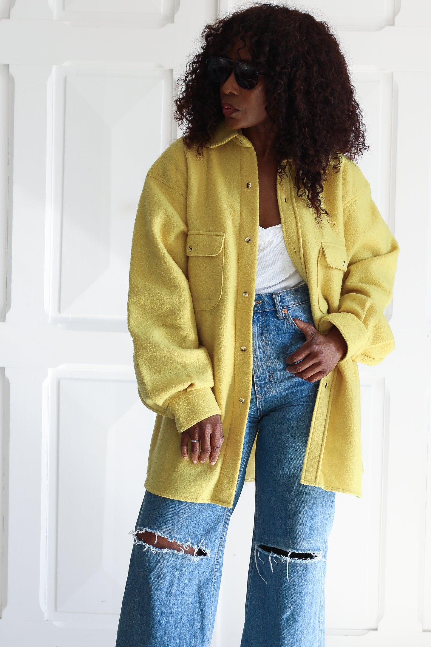 Fictif chemise polaire jaune