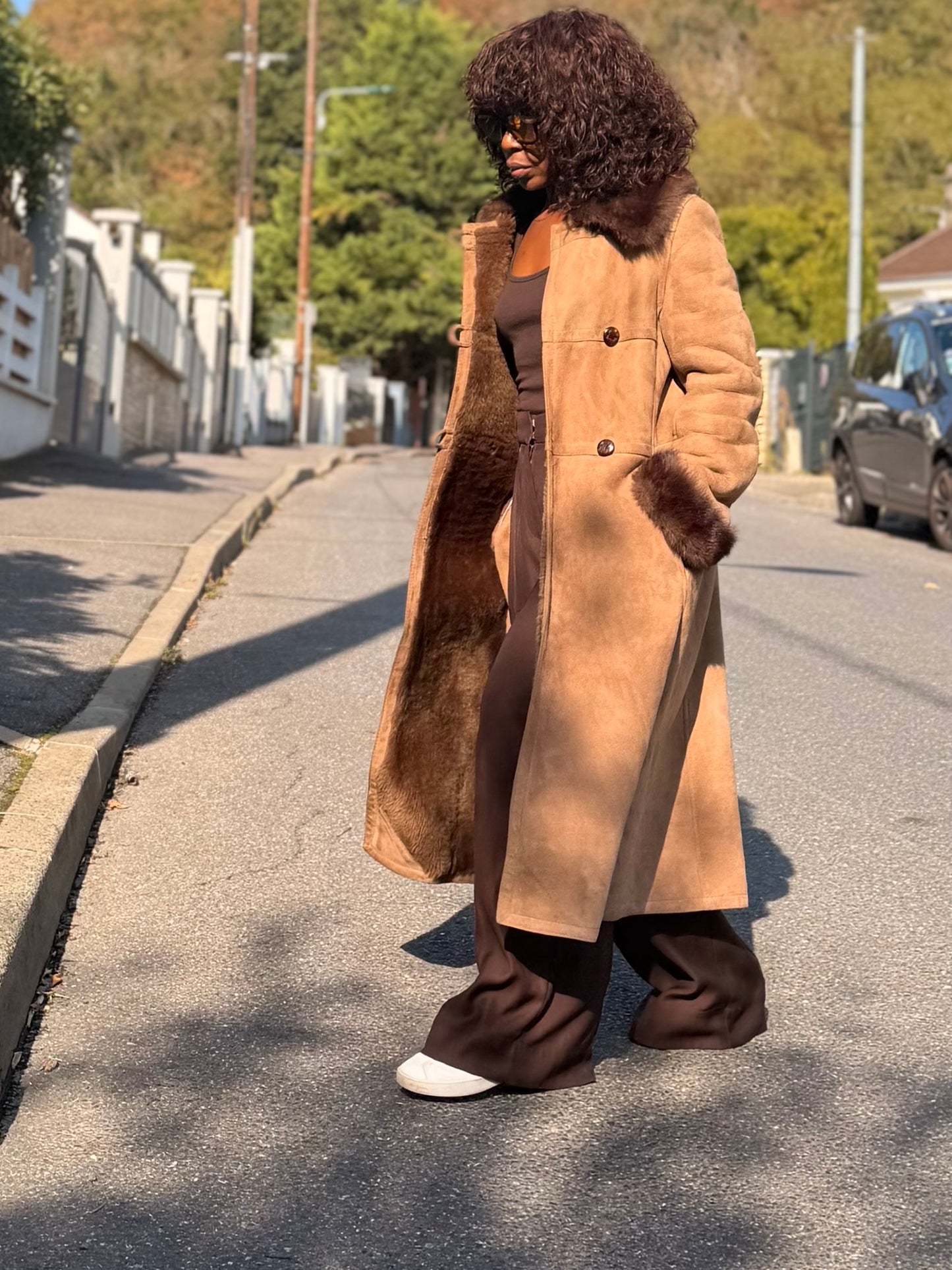 Manteau long vintage, fabrication française