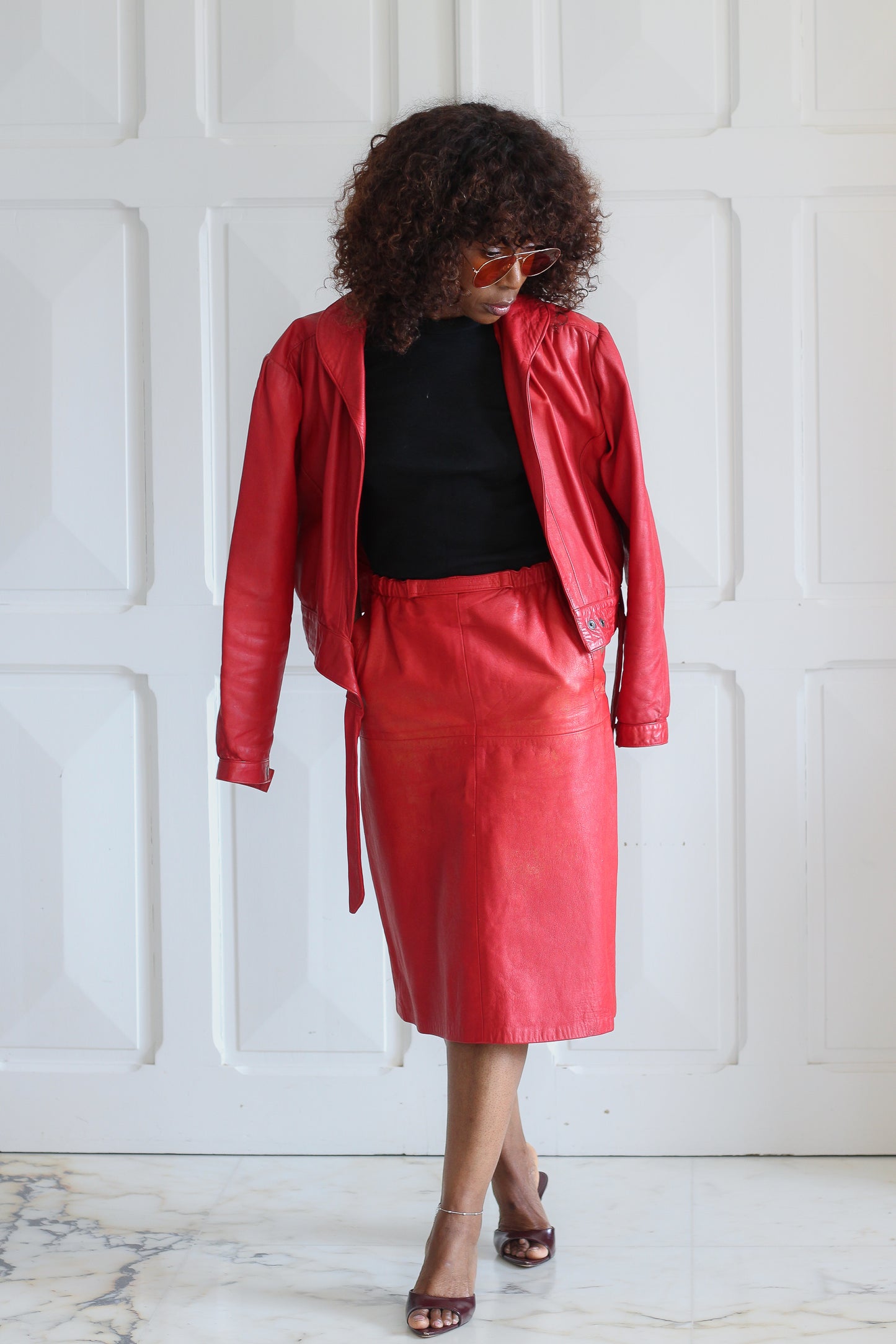 Nappa Di montone ensemble vintage cuir vintage