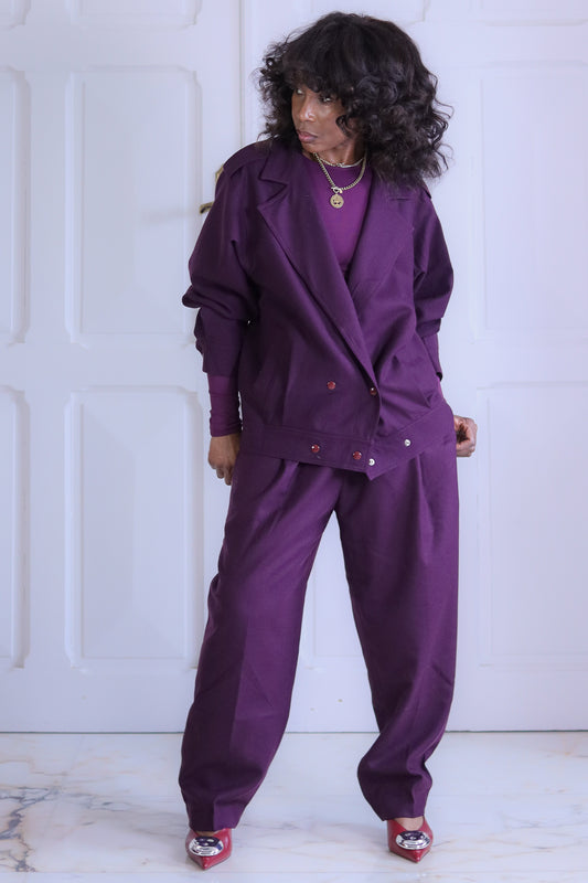 Agapi Tailleur pantalon aubergine