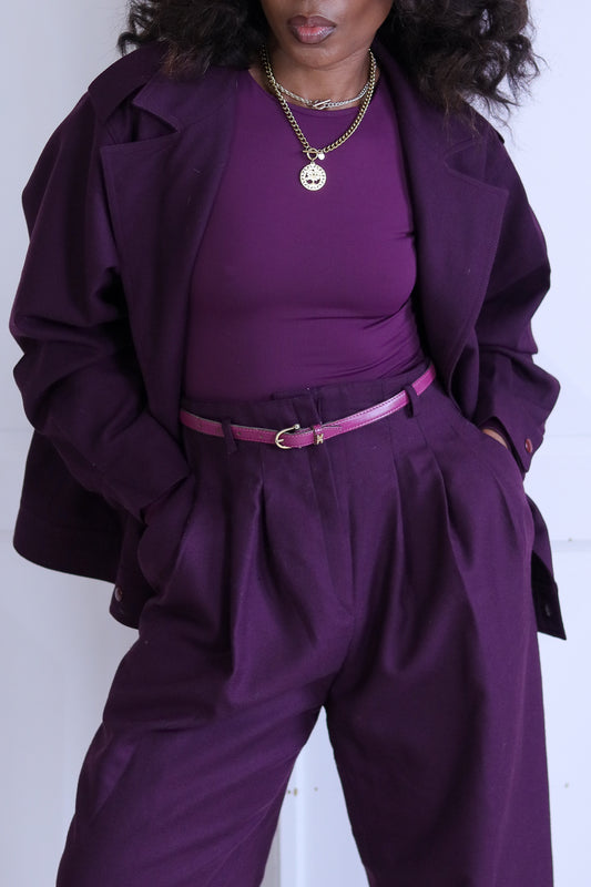 Agapi Tailleur pantalon aubergine