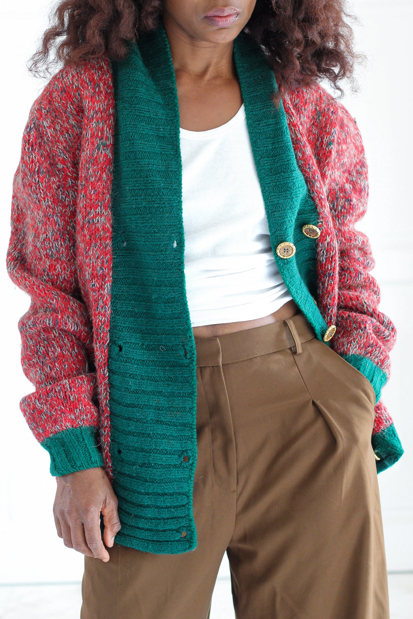 Fait main cardigan en laine