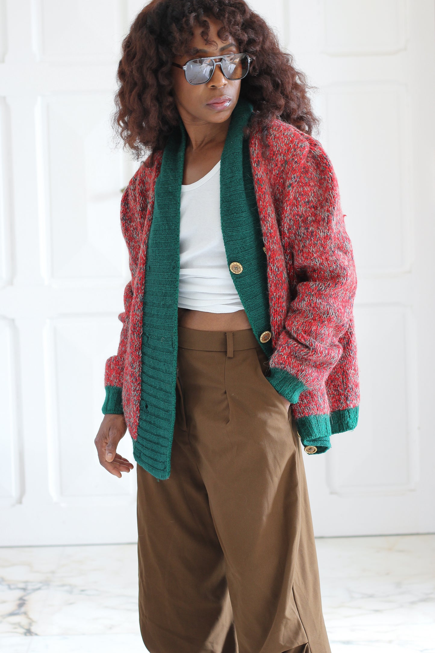 Fait main cardigan en laine