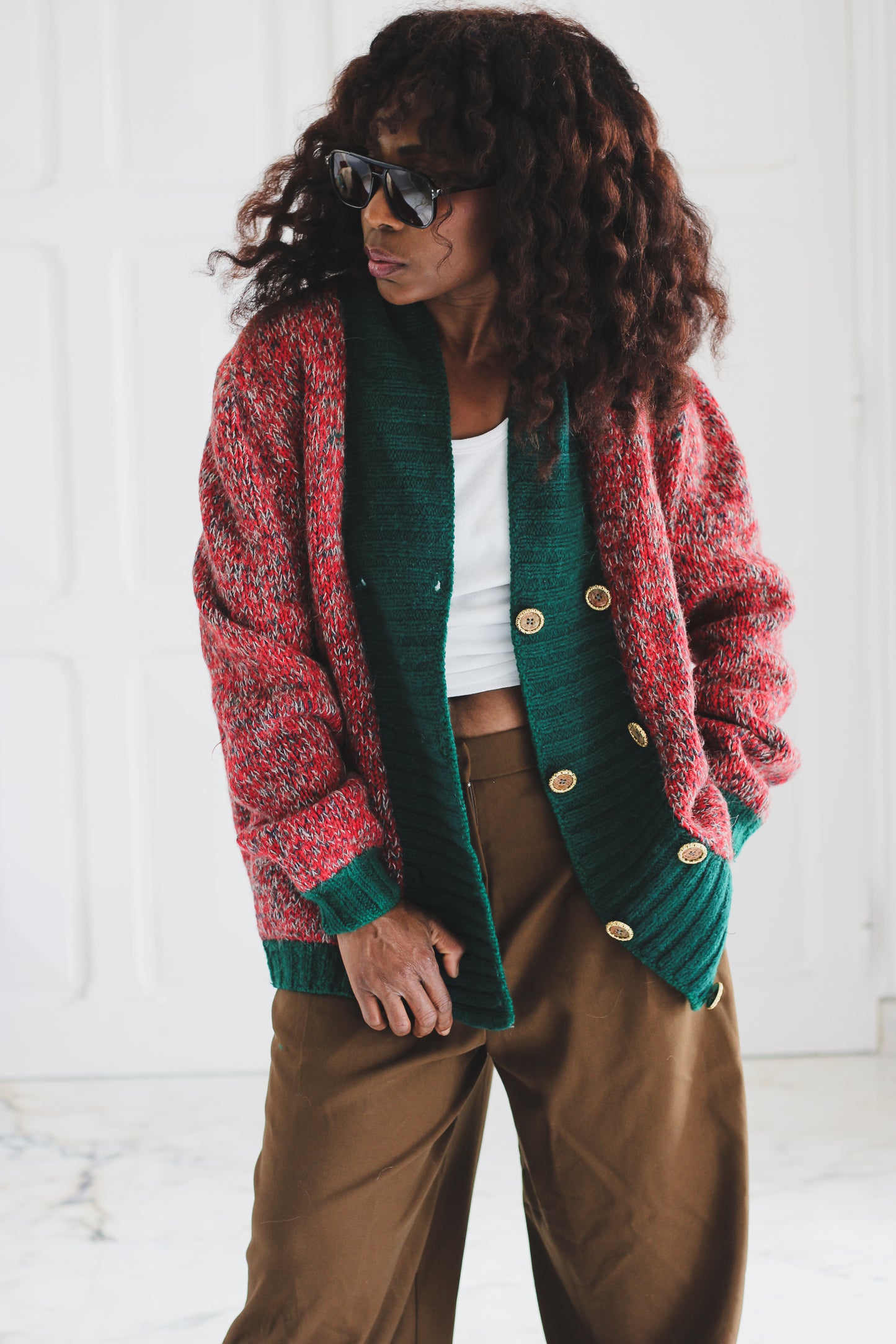 Fait main cardigan en laine