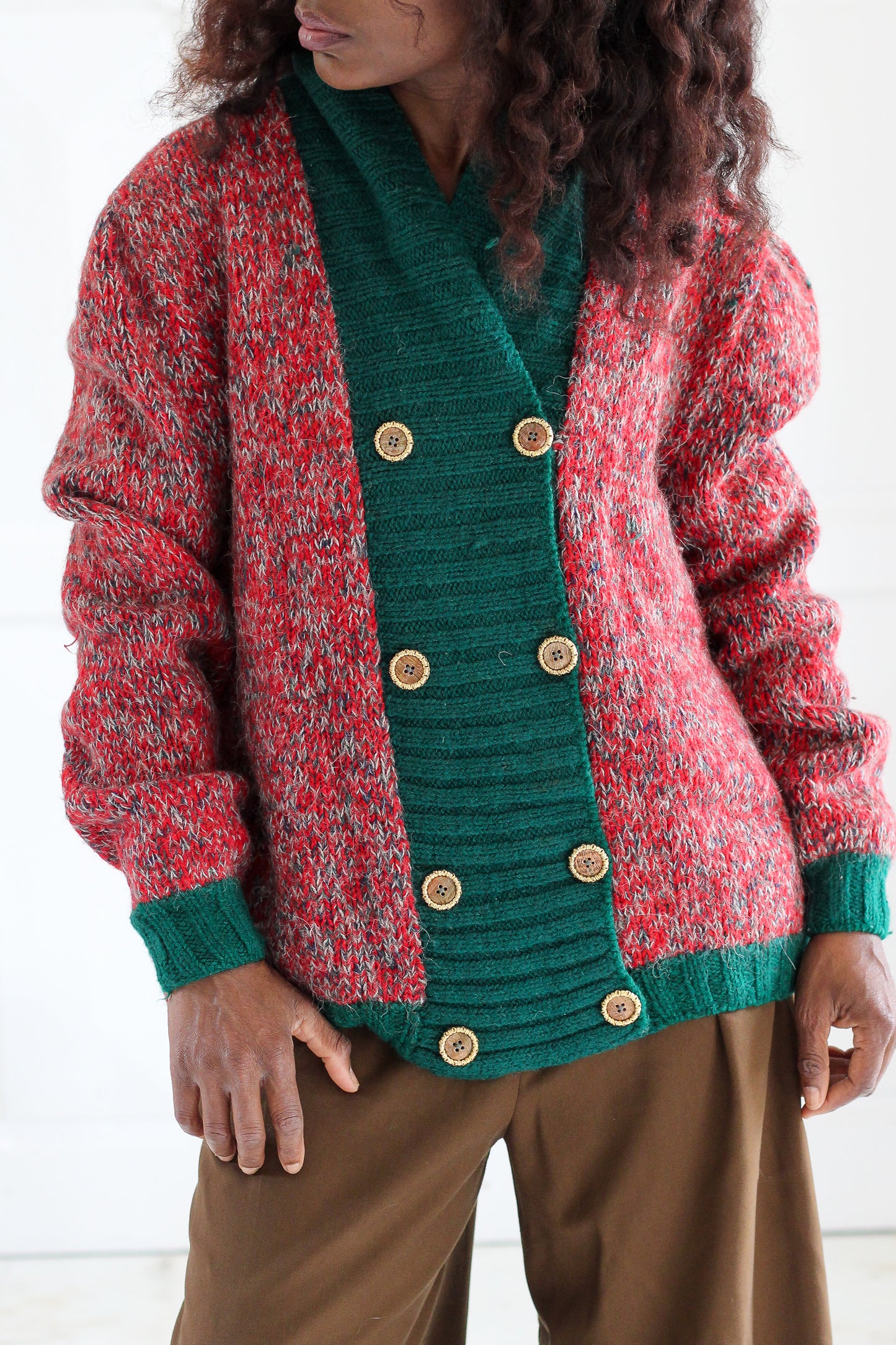 Fait main cardigan en laine