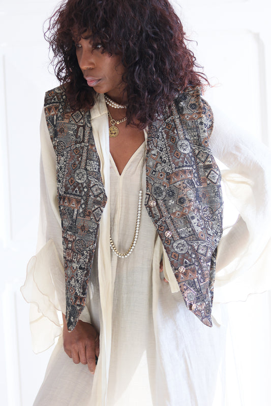 Gilet costume à motifs