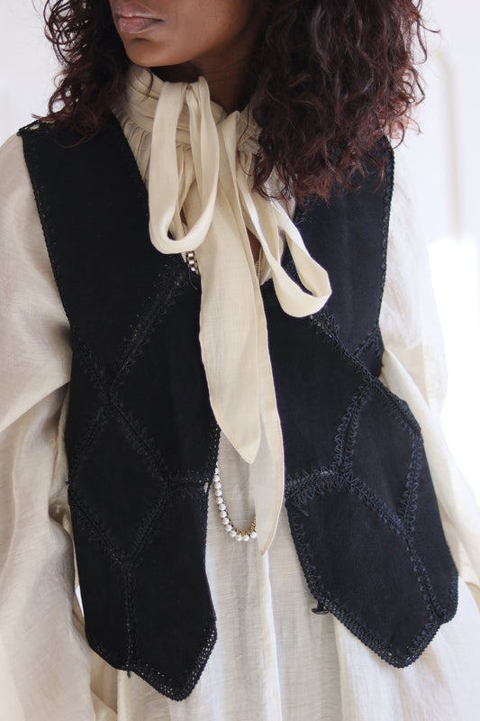 Gilet cuir daim