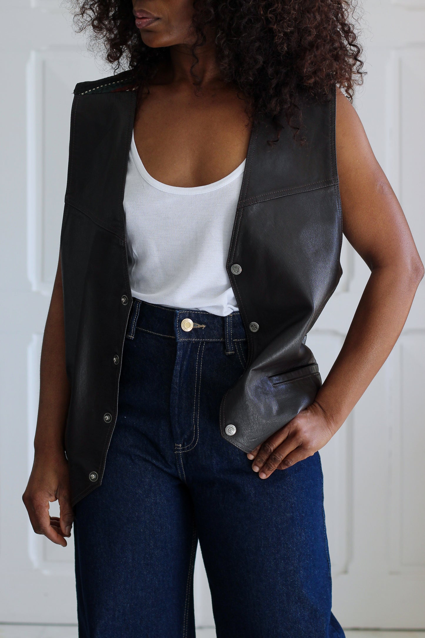 Gilet en cuir de chèvre