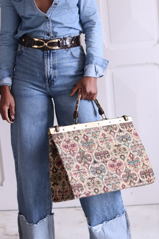 Grand sac à main tapissé