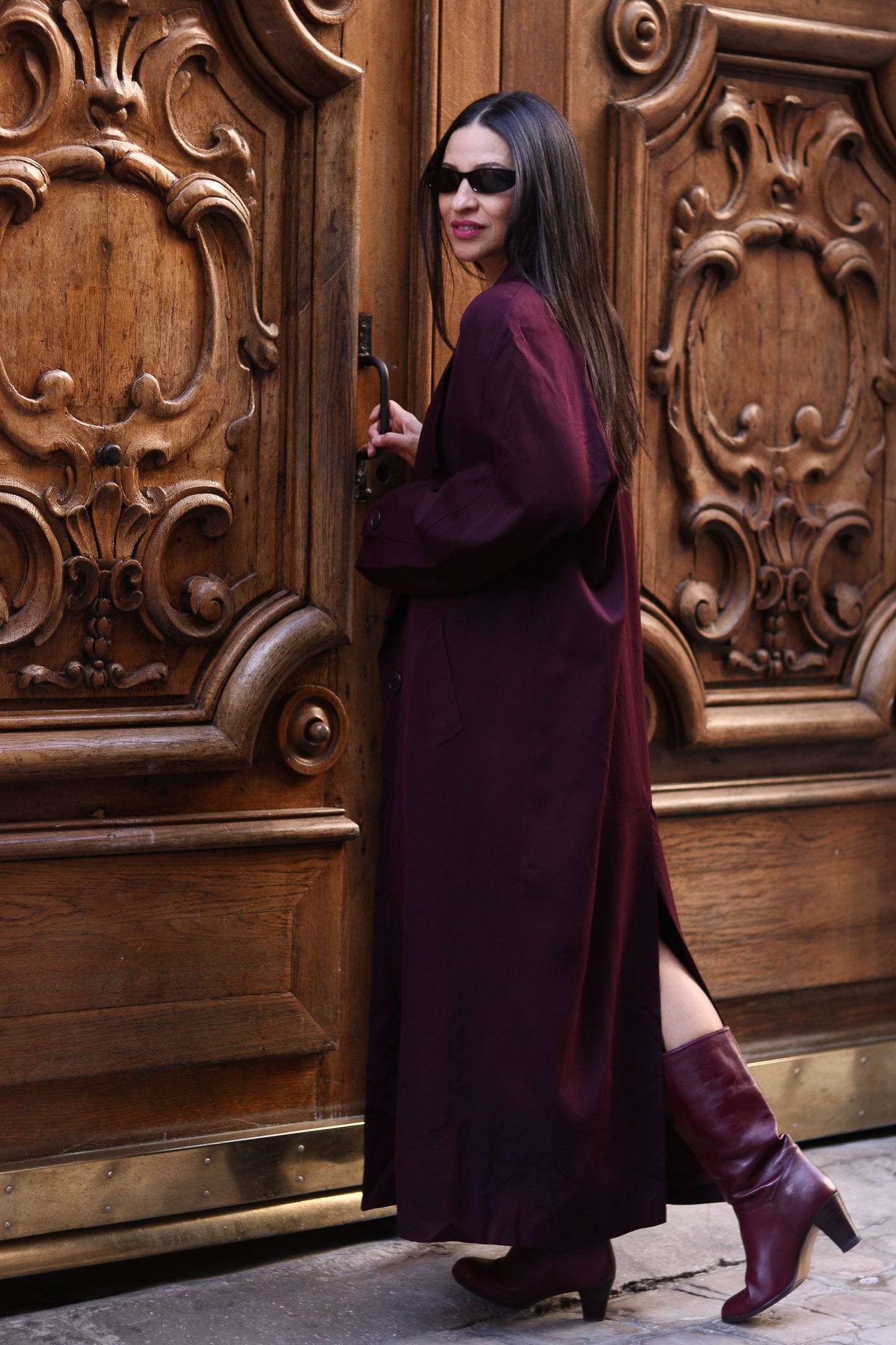 Linda Richards longue veste en laine